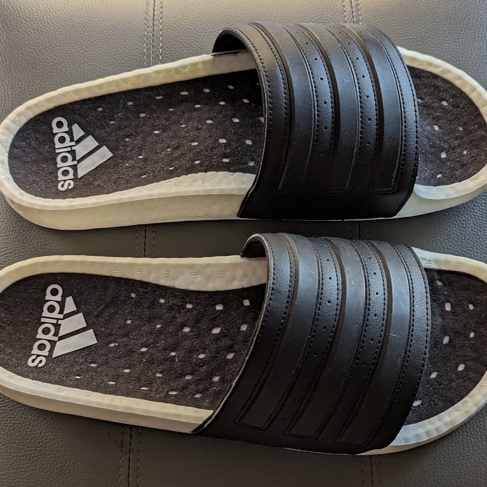 Adilette Boost Cloud White Core Black Slides Size 13